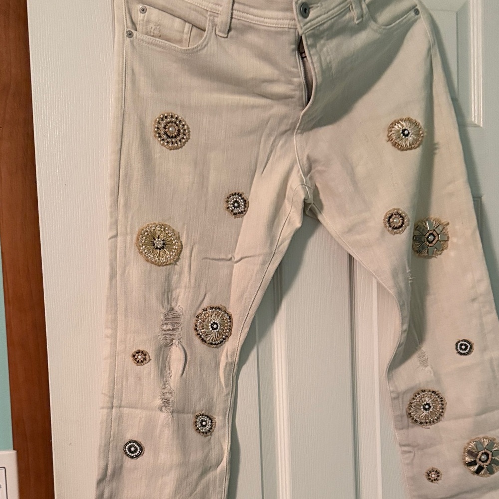 Anthropology - Women's Cream Jeans